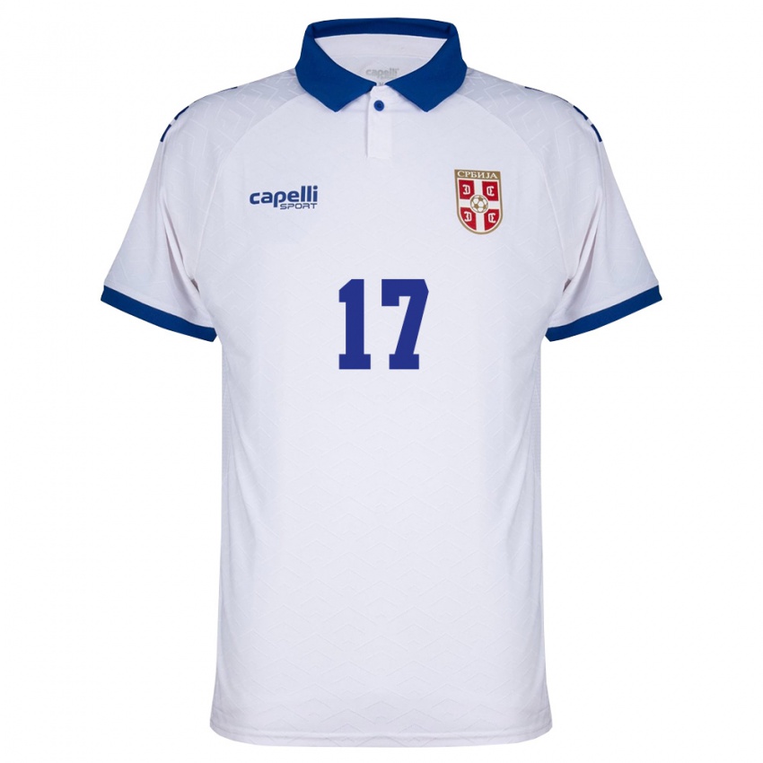 גברים סרביה איבן איליץ' #17 כהה לבן אדום הרחק ג'רזי 26-28 חולצה קצרה