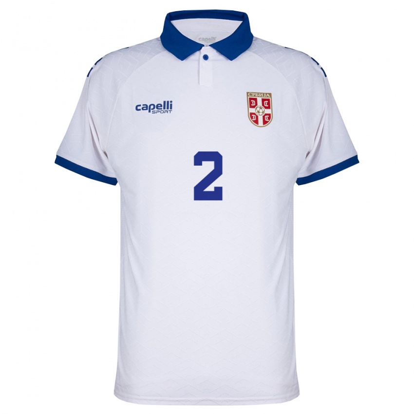 גברים סרביה אורוש לאזיץ׳ #2 כהה לבן אדום הרחק ג'רזי 26-28 חולצה קצרה