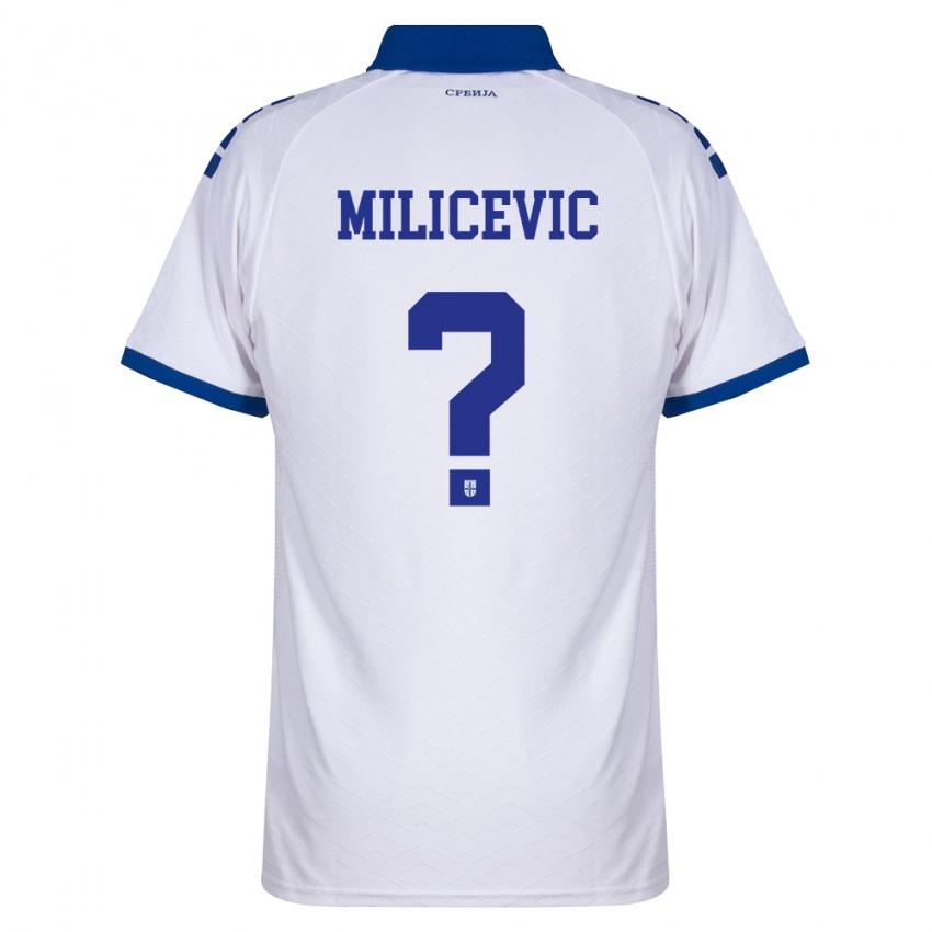 גברים סרביה Marko Milicevic #0 כהה לבן אדום הרחק ג'רזי 26-28 חולצה קצרה