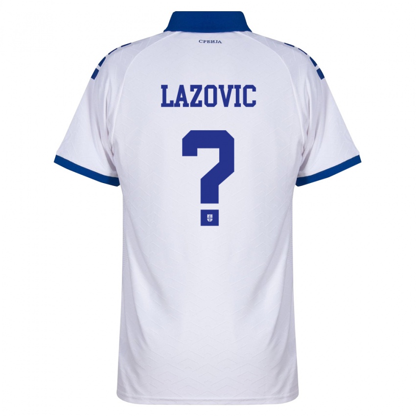 גברים סרביה Filip Lazovic #0 כהה לבן אדום הרחק ג'רזי 26-28 חולצה קצרה