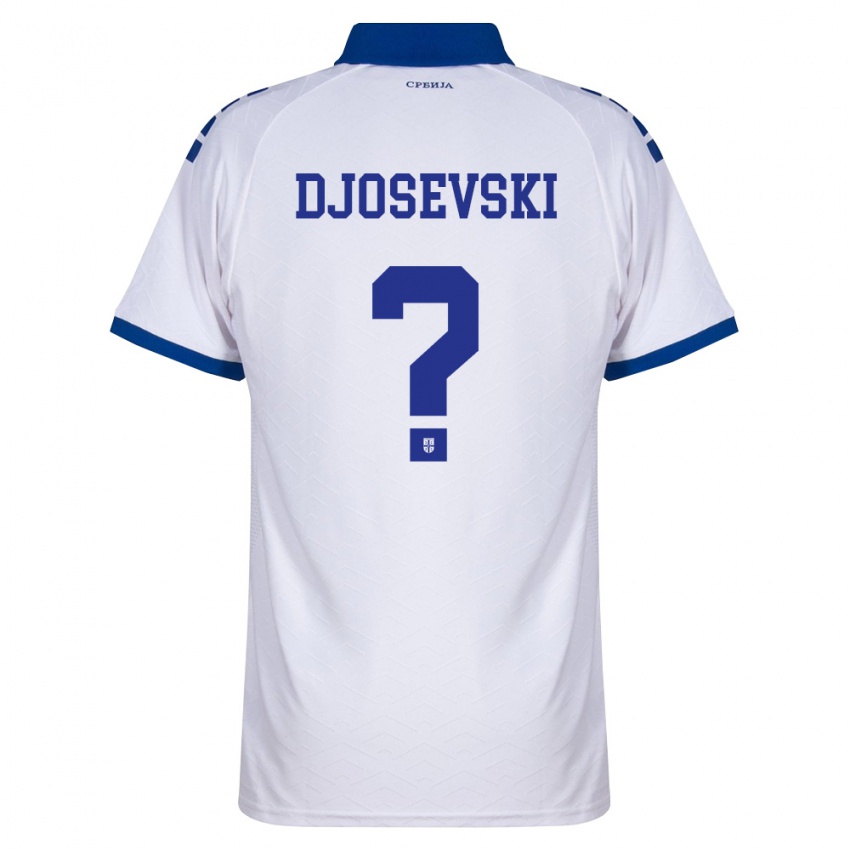 גברים סרביה Stefan Djosevski #0 כהה לבן אדום הרחק ג'רזי 26-28 חולצה קצרה