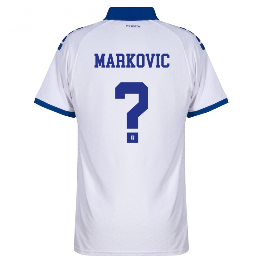 גברים סרביה Mihajlo Markovic #0 כהה לבן אדום הרחק ג'רזי 26-28 חולצה קצרה