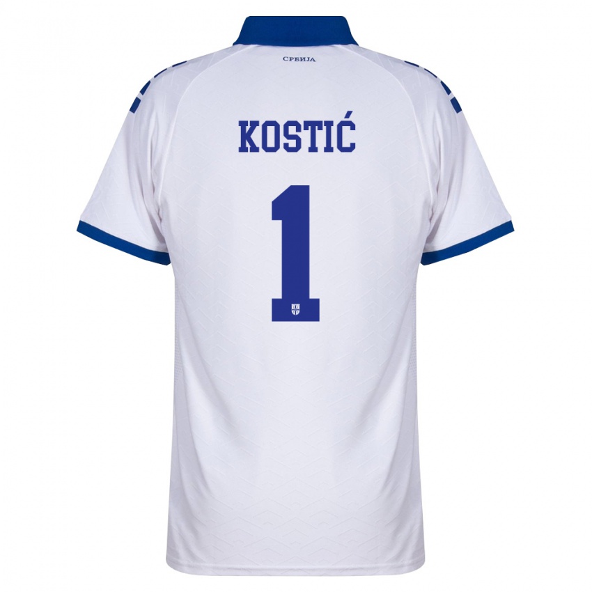 גברים סרביה מיליקה קוסטיק #1 כהה לבן אדום הרחק ג'רזי 26-28 חולצה קצרה