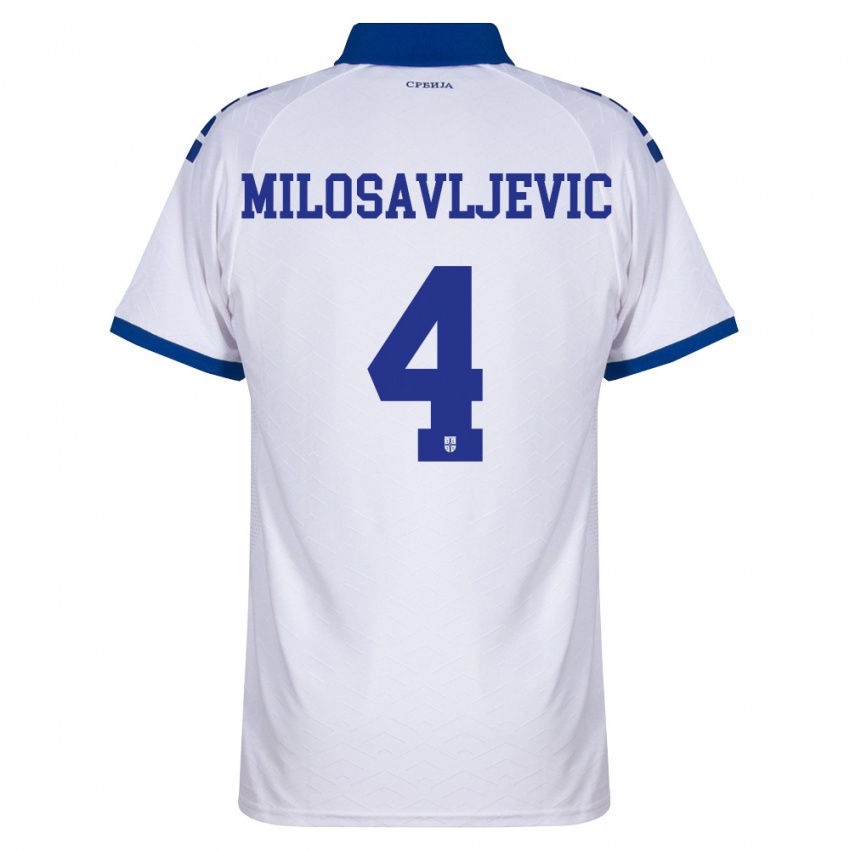 גברים סרביה ולקו מילוסבלביץ' #4 כהה לבן אדום הרחק ג'רזי 26-28 חולצה קצרה