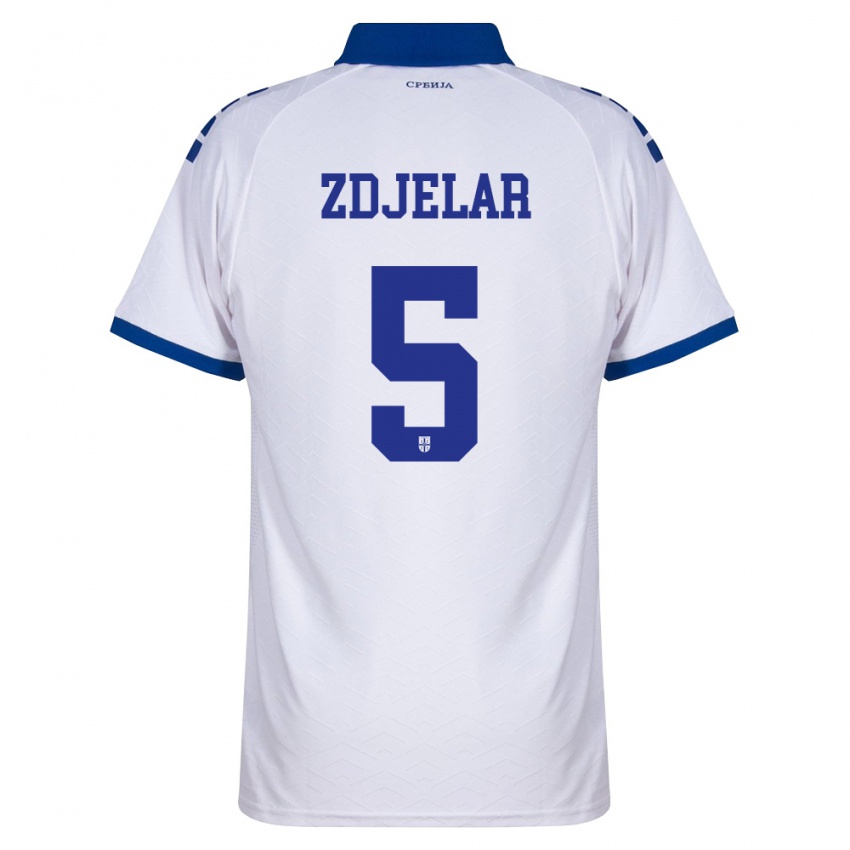 גברים סרביה סשה זדיילאר #5 כהה לבן אדום הרחק ג'רזי 26-28 חולצה קצרה