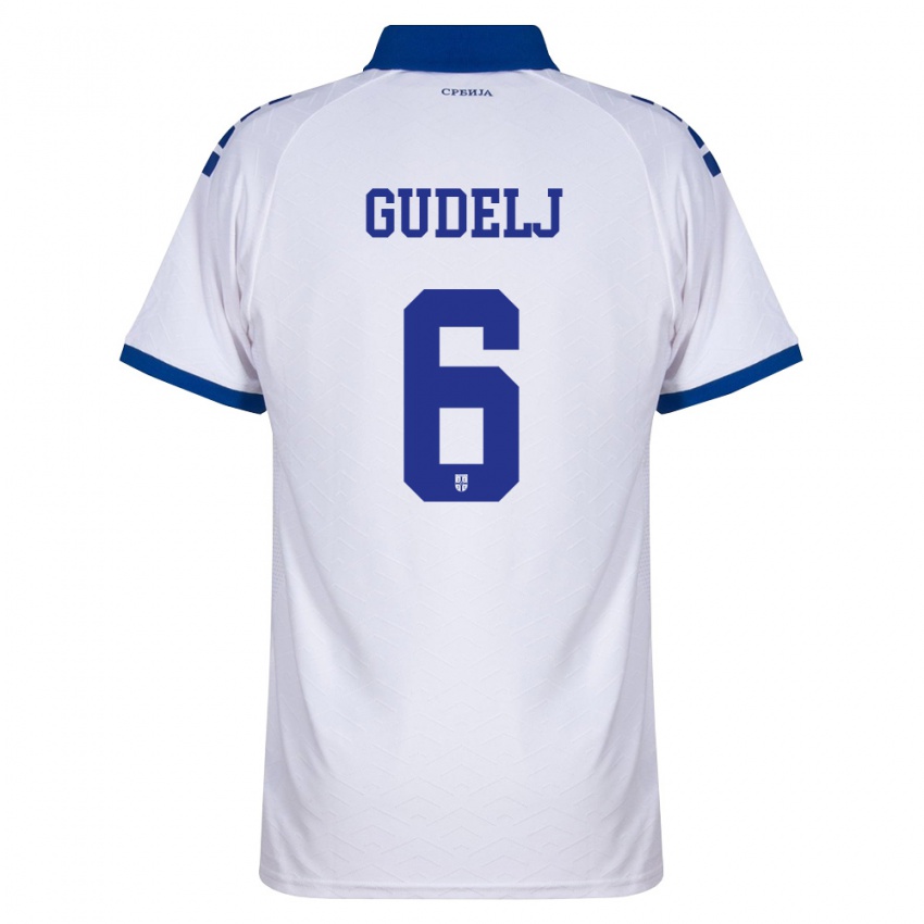 גברים סרביה נמניה גודלי #6 כהה לבן אדום הרחק ג'רזי 26-28 חולצה קצרה