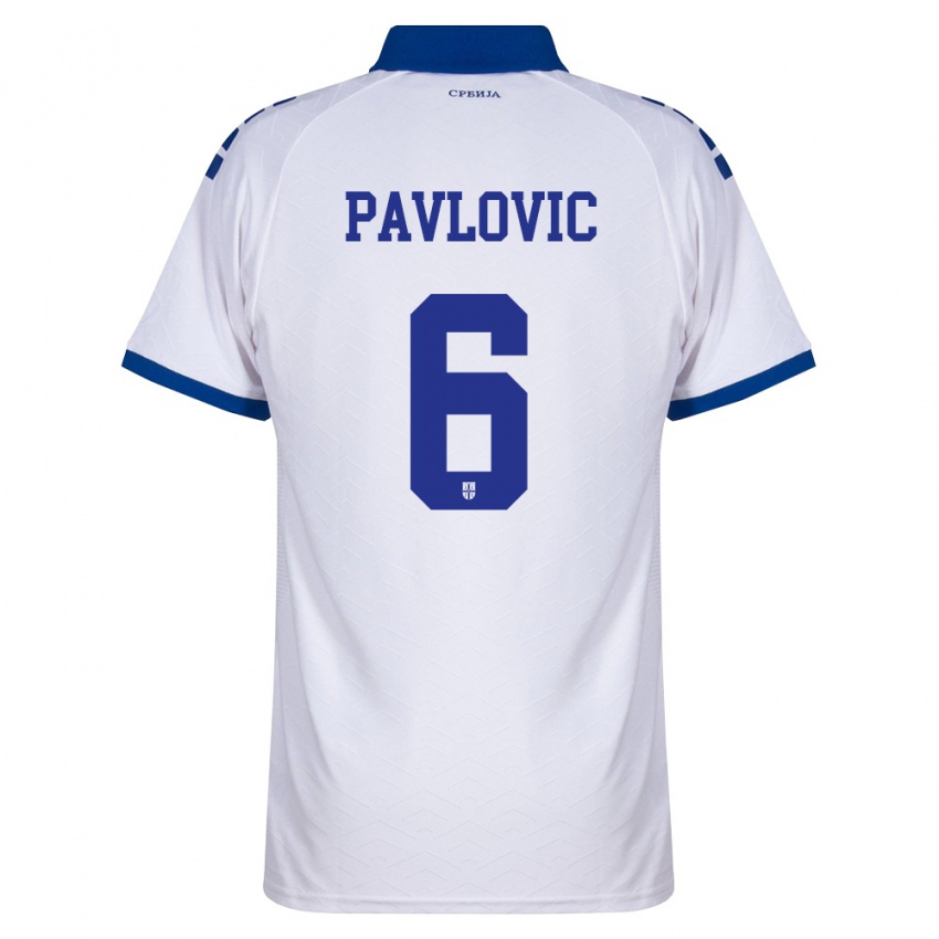 גברים סרביה אנדריי פבלוביץ׳ #6 כהה לבן אדום הרחק ג'רזי 26-28 חולצה קצרה