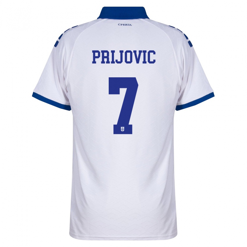 גברים סרביה Pavle Prijovic #7 כהה לבן אדום הרחק ג'רזי 26-28 חולצה קצרה