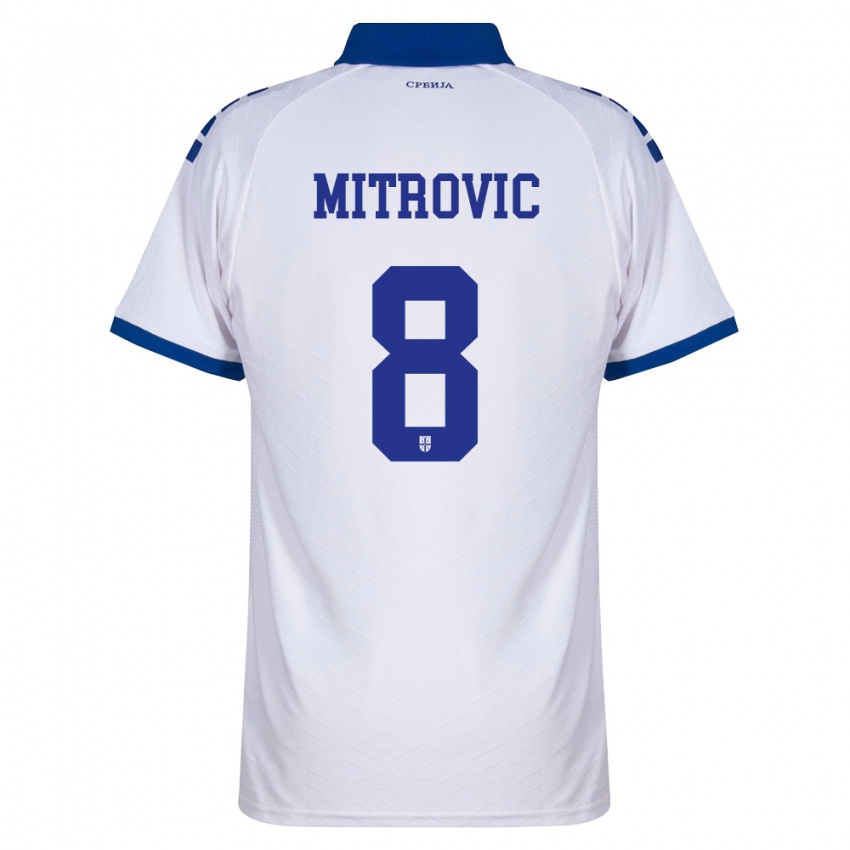 גברים סרביה מטיה מיטרוביץ' #8 כהה לבן אדום הרחק ג'רזי 26-28 חולצה קצרה