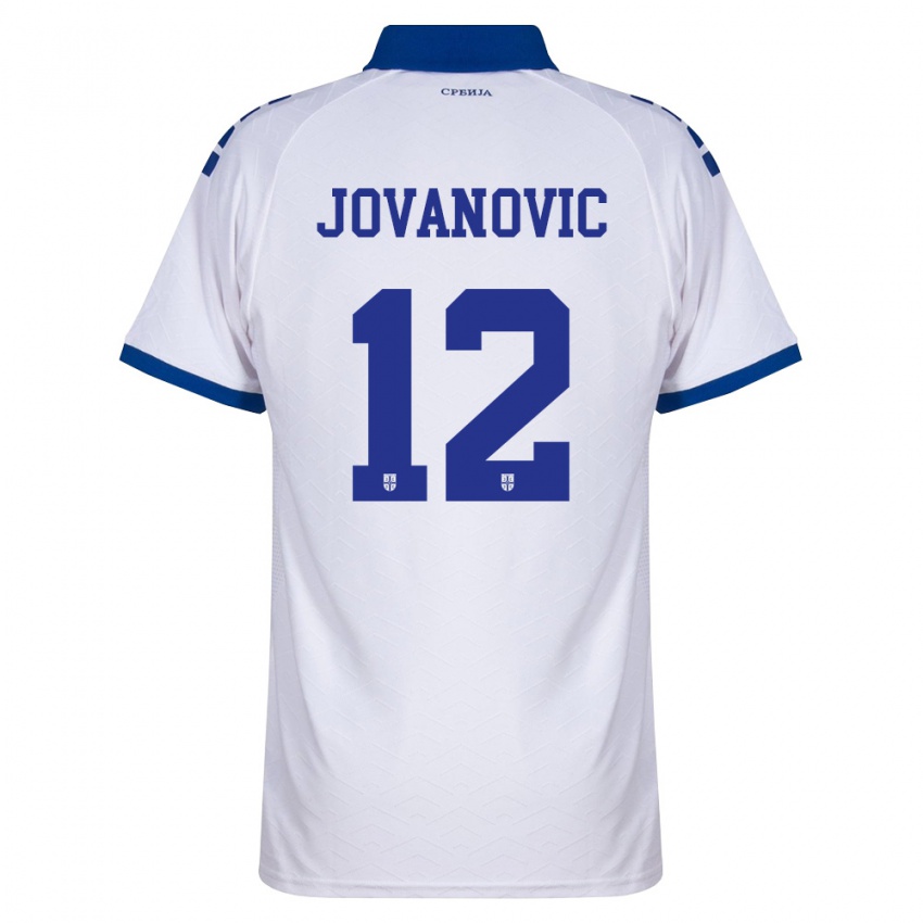 גברים סרביה אלכסנדר יובאנוביץ' #12 כהה לבן אדום הרחק ג'רזי 26-28 חולצה קצרה