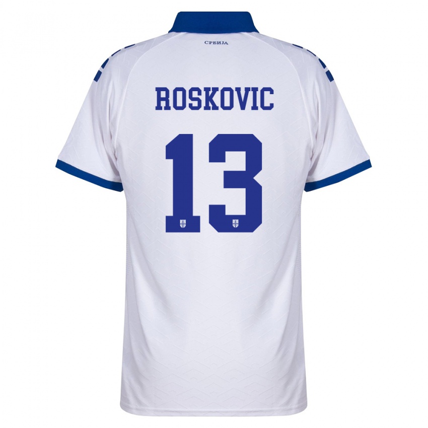 גברים סרביה Gabriel Roskovic #13 כהה לבן אדום הרחק ג'רזי 26-28 חולצה קצרה