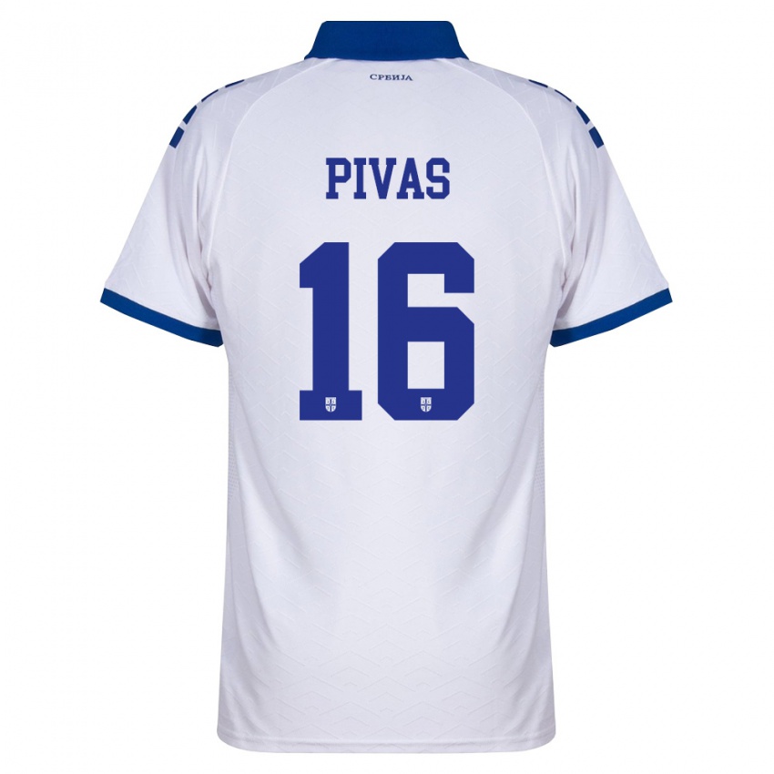 גברים סרביה מיודראג פיבאש #16 כהה לבן אדום הרחק ג'רזי 26-28 חולצה קצרה