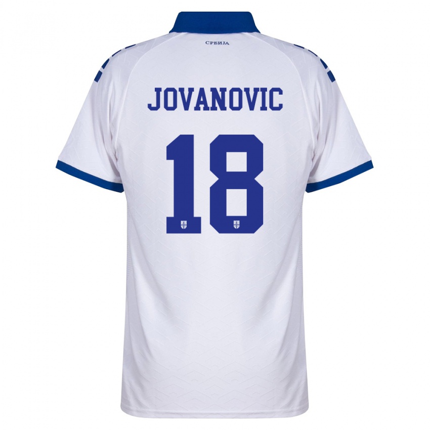 גברים סרביה Dusan Jovanovic #18 כהה לבן אדום הרחק ג'רזי 26-28 חולצה קצרה