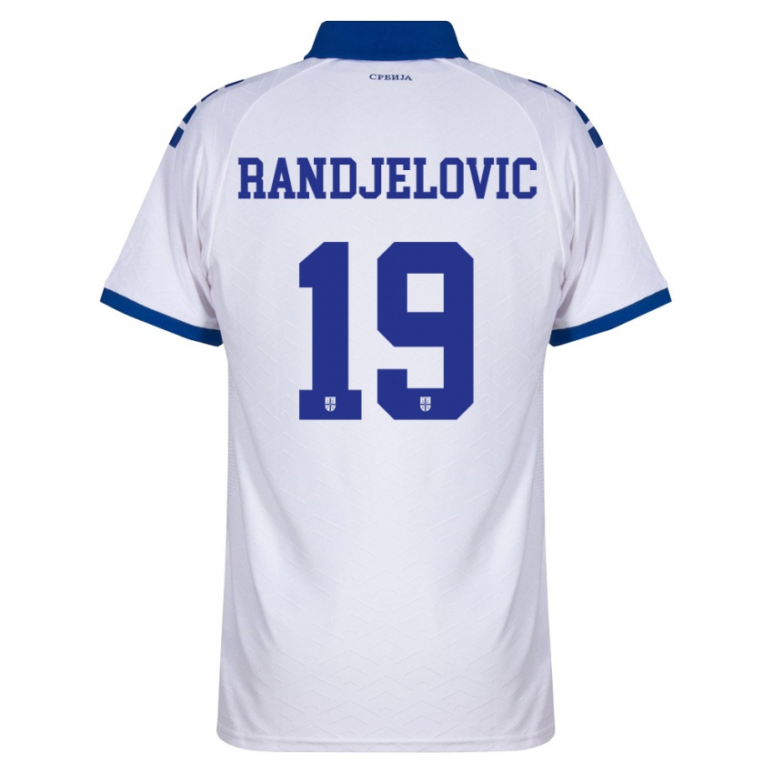 גברים סרביה לזר רנדז'לוביץ' #19 כהה לבן אדום הרחק ג'רזי 26-28 חולצה קצרה