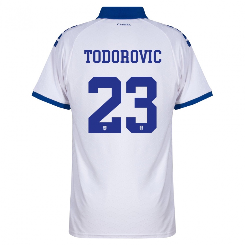 גברים סרביה Aleksa Todorovic #23 כהה לבן אדום הרחק ג'רזי 26-28 חולצה קצרה