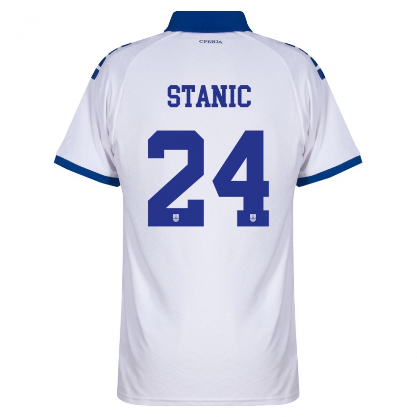 גברים סרביה פטר סטאניץ׳ #24 כהה לבן אדום הרחק ג'רזי 26-28 חולצה קצרה