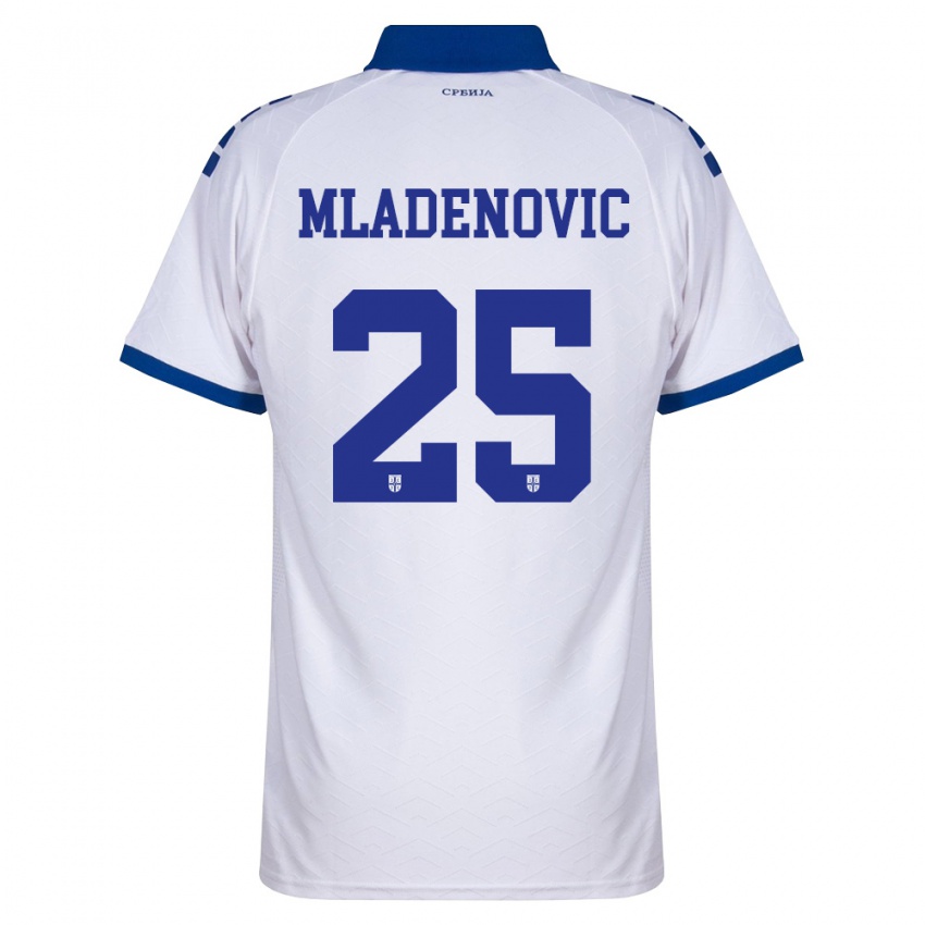 גברים סרביה פיליפ מלאדנוביץ' #25 כהה לבן אדום הרחק ג'רזי 26-28 חולצה קצרה