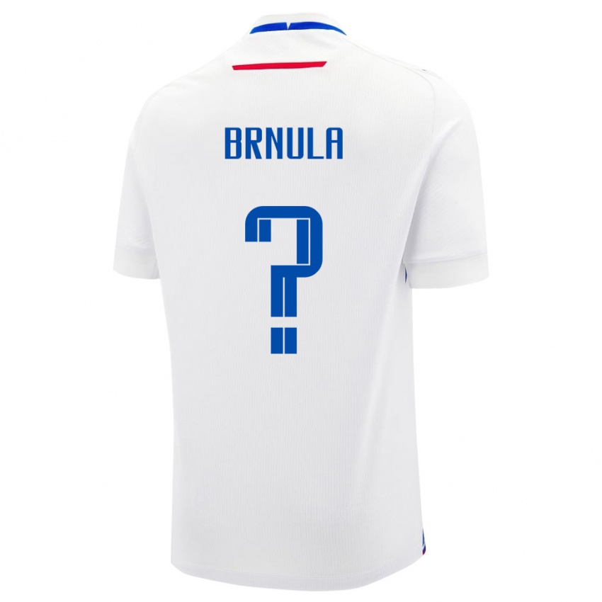 גברים סלובקיה Jan Brnula #0 לבן כחול הרחק ג'רזי 26-28 חולצה קצרה
