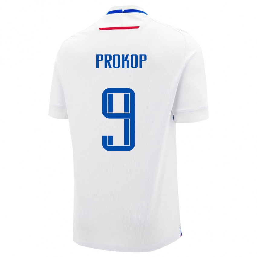 גברים סלובקיה Lukas Prokop #9 לבן כחול הרחק ג'רזי 26-28 חולצה קצרה