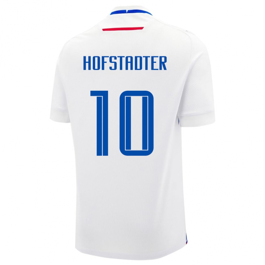 גברים סלובקיה Leo Hofstädter #10 לבן כחול הרחק ג'רזי 26-28 חולצה קצרה