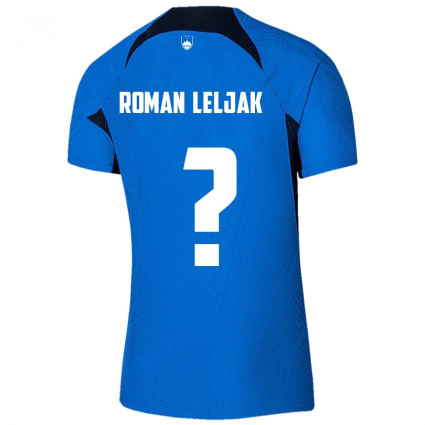 גברים סלובניה Nejc Roman Leljak #0 כחול לבן הרחק ג'רזי 26-28 חולצה קצרה