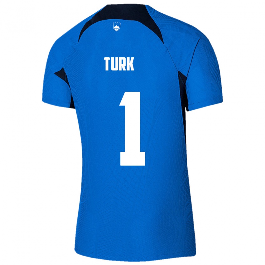 גברים סלובניה Martin Turk #1 כחול לבן הרחק ג'רזי 26-28 חולצה קצרה