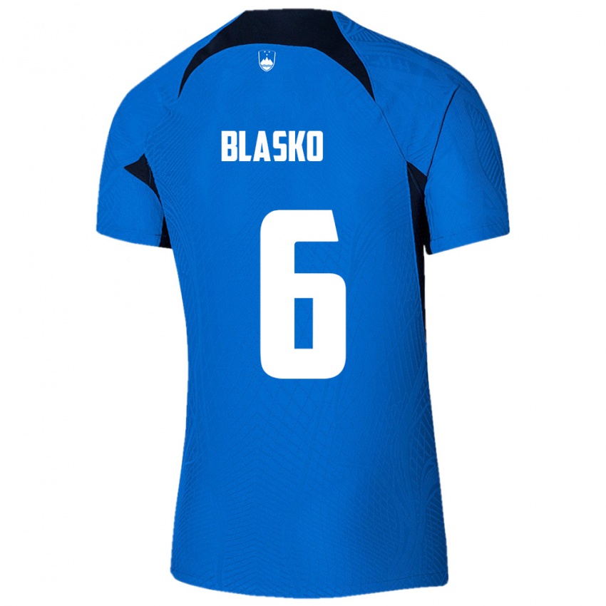 גברים סלובניה Svit Blasko #6 כחול לבן הרחק ג'רזי 26-28 חולצה קצרה