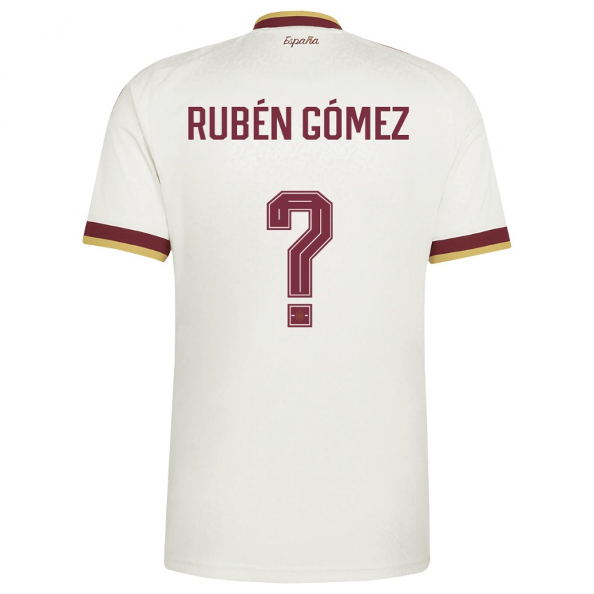 גברים ספרד רובן גומס #0 שמנת בורדו הרחק ג'רזי 26-28 חולצה קצרה