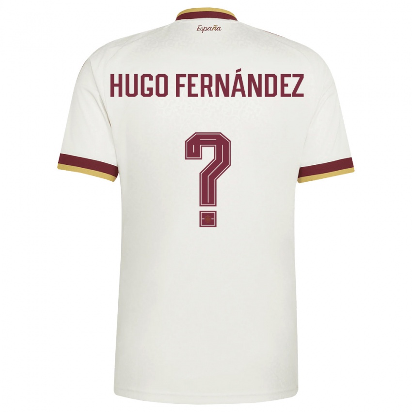 גברים ספרד Hugo Fernández #0 שמנת בורדו הרחק ג'רזי 26-28 חולצה קצרה