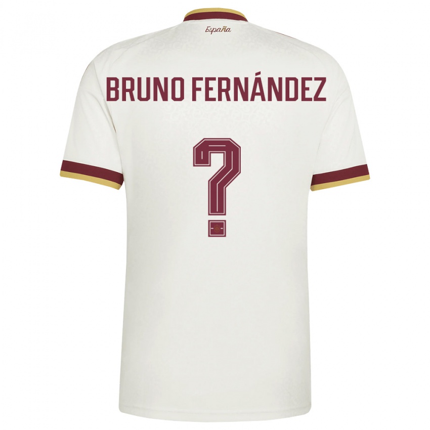 גברים ספרד Bruno Fernández #0 שמנת בורדו הרחק ג'רזי 26-28 חולצה קצרה
