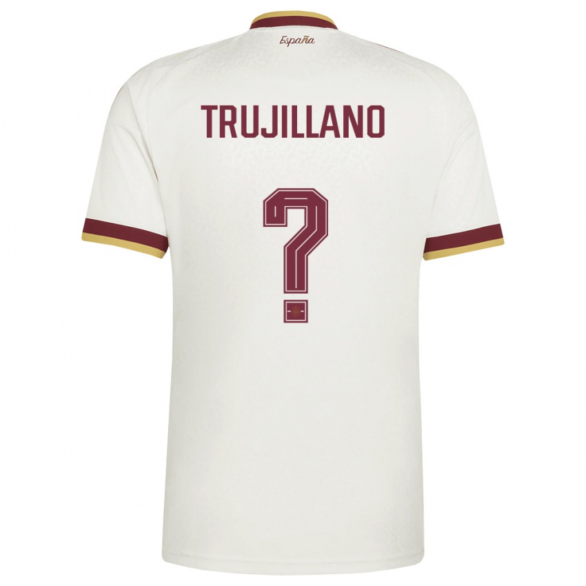גברים ספרד Guillermo Trujillano #0 שמנת בורדו הרחק ג'רזי 26-28 חולצה קצרה