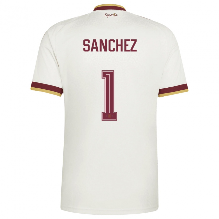 גברים ספרד רוברט סאנצ'ס #1 שמנת בורדו הרחק ג'רזי 26-28 חולצה קצרה