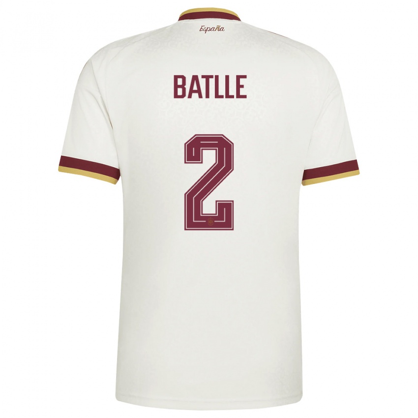 גברים ספרד אונה באטי #2 שמנת בורדו הרחק ג'רזי 26-28 חולצה קצרה