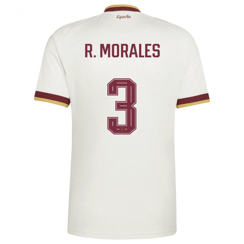 גברים ספרד Rubén Muñoz De Morales #3 שמנת בורדו הרחק ג'רזי 26-28 חולצה קצרה