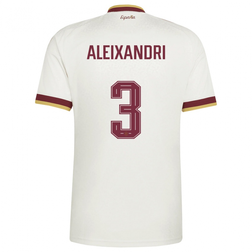 גברים ספרד לאיה אלכסנדרי #3 שמנת בורדו הרחק ג'רזי 26-28 חולצה קצרה