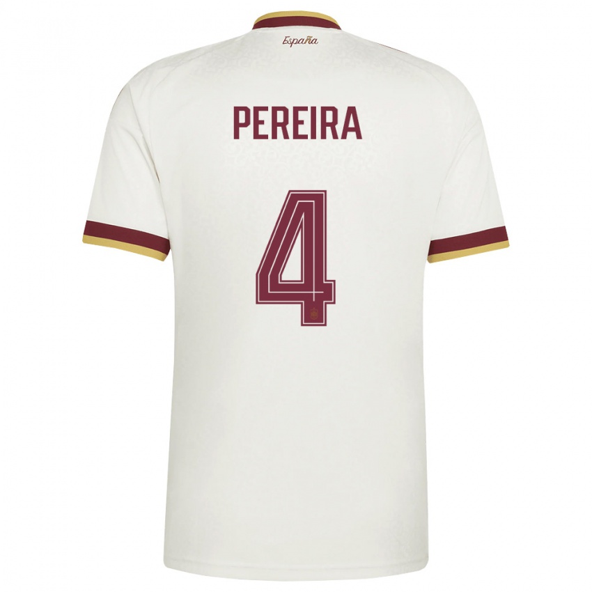 גברים ספרד אנדראס פריירה #4 שמנת בורדו הרחק ג'רזי 26-28 חולצה קצרה