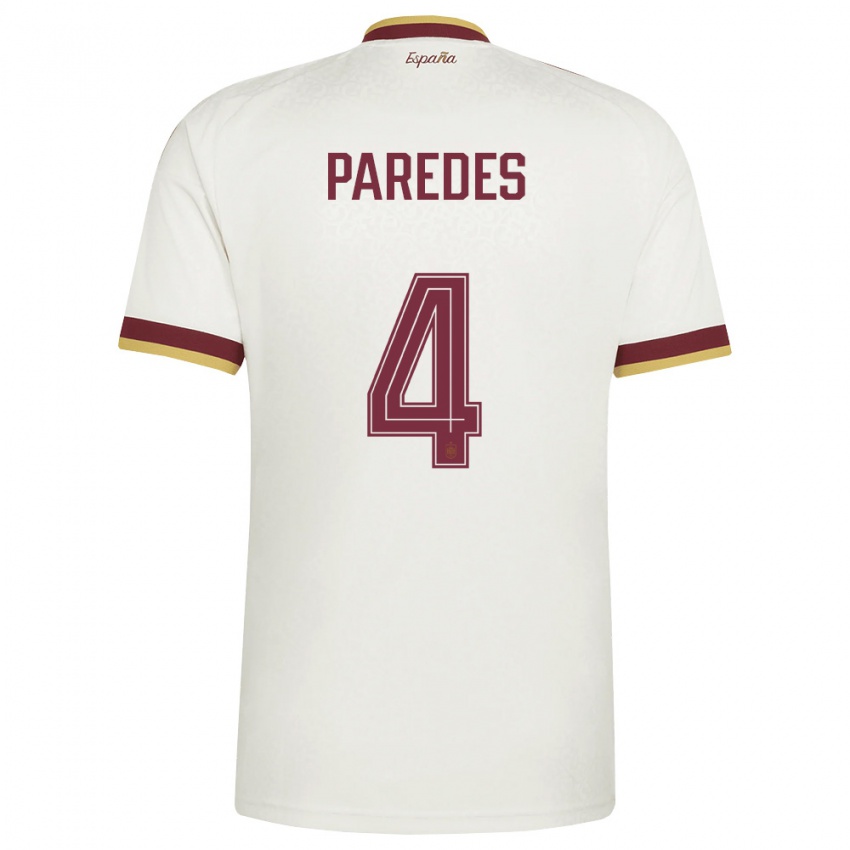 גברים ספרד איירין פארדס #4 שמנת בורדו הרחק ג'רזי 26-28 חולצה קצרה