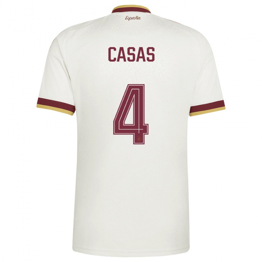 גברים ספרד ארנאו קסאס #4 שמנת בורדו הרחק ג'רזי 26-28 חולצה קצרה