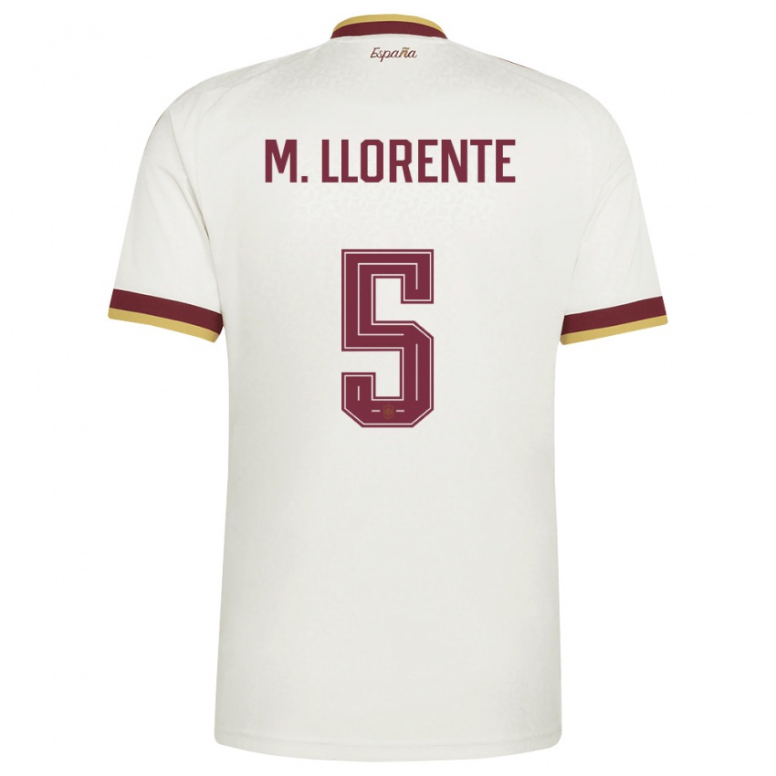 גברים ספרד מרקוס יורנטה #5 שמנת בורדו הרחק ג'רזי 26-28 חולצה קצרה