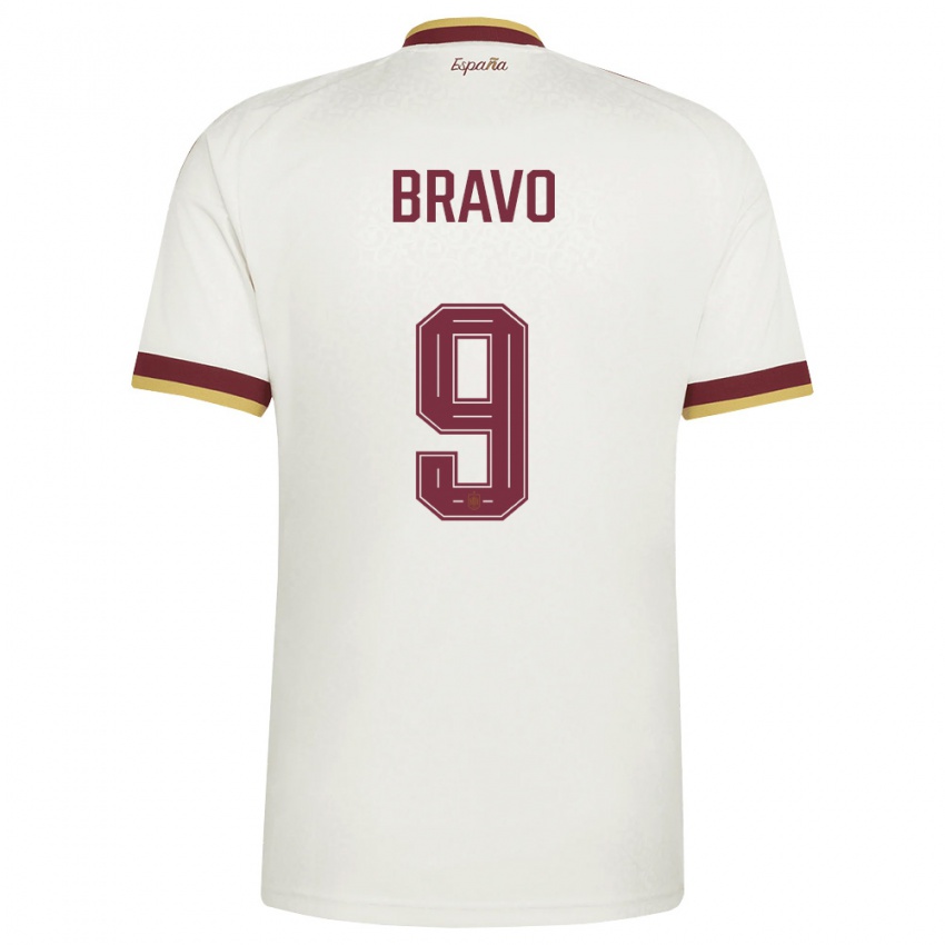 גברים ספרד איקר בראבו #9 שמנת בורדו הרחק ג'רזי 26-28 חולצה קצרה