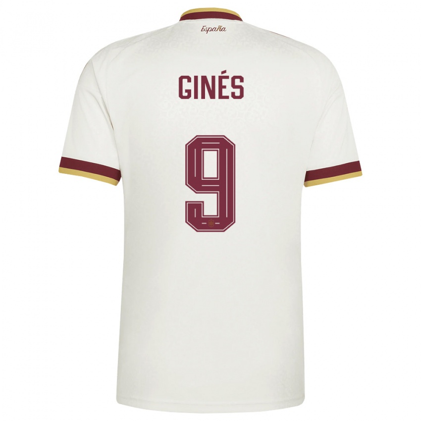 גברים ספרד אלברו הינס #9 שמנת בורדו הרחק ג'רזי 26-28 חולצה קצרה