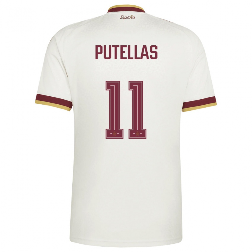 גברים ספרד אלכסיה פוטיאס #11 שמנת בורדו הרחק ג'רזי 26-28 חולצה קצרה