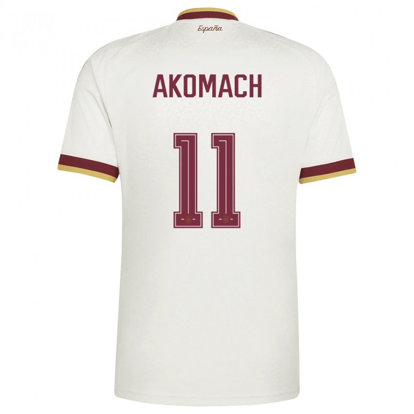 גברים ספרד איליאס אחומאש #11 שמנת בורדו הרחק ג'רזי 26-28 חולצה קצרה