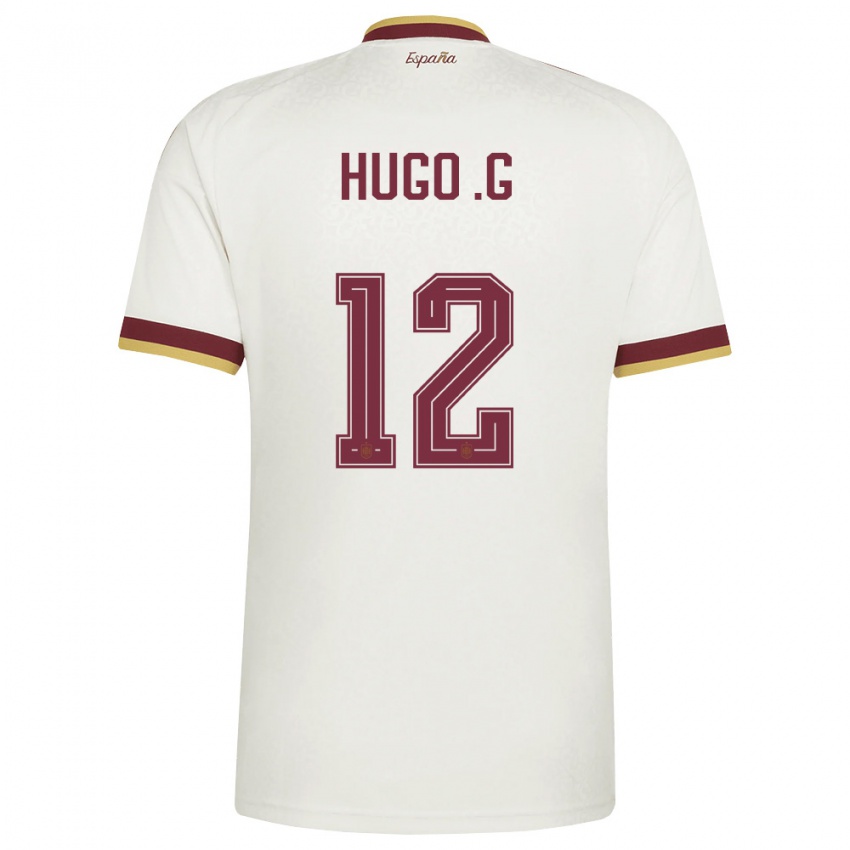 גברים ספרד הוגו גייאמון סנמרטין #12 שמנת בורדו הרחק ג'רזי 26-28 חולצה קצרה