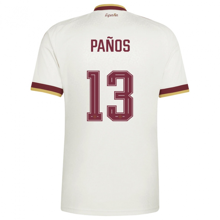 גברים ספרד סנדרה פאניוס #13 שמנת בורדו הרחק ג'רזי 26-28 חולצה קצרה