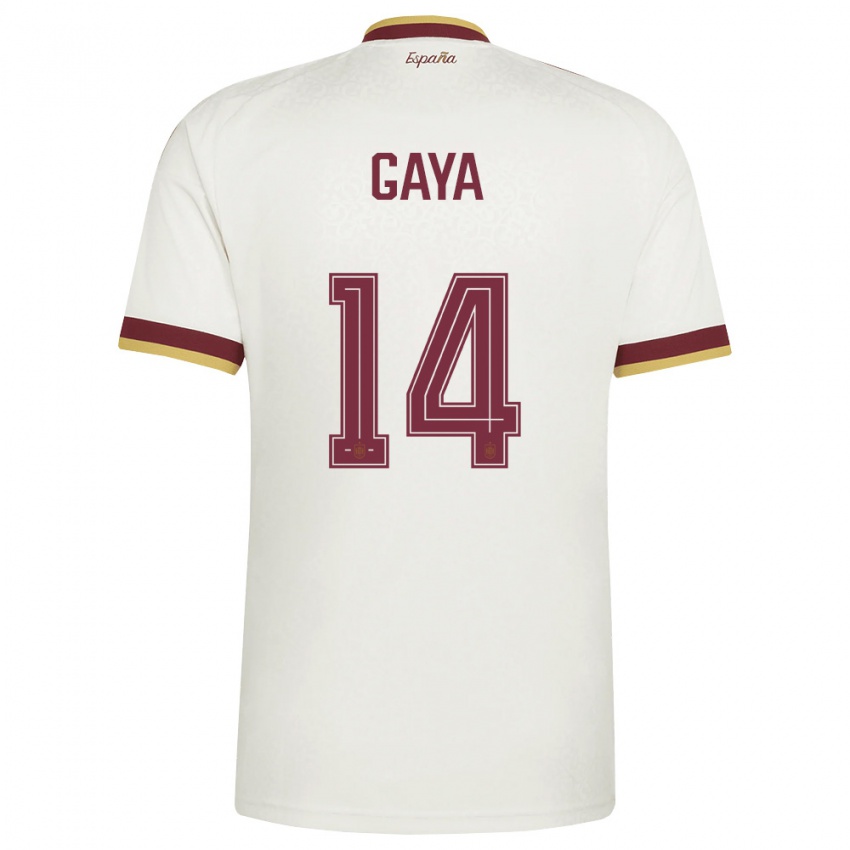 גברים ספרד חוסה לואיס גאיה #14 שמנת בורדו הרחק ג'רזי 26-28 חולצה קצרה