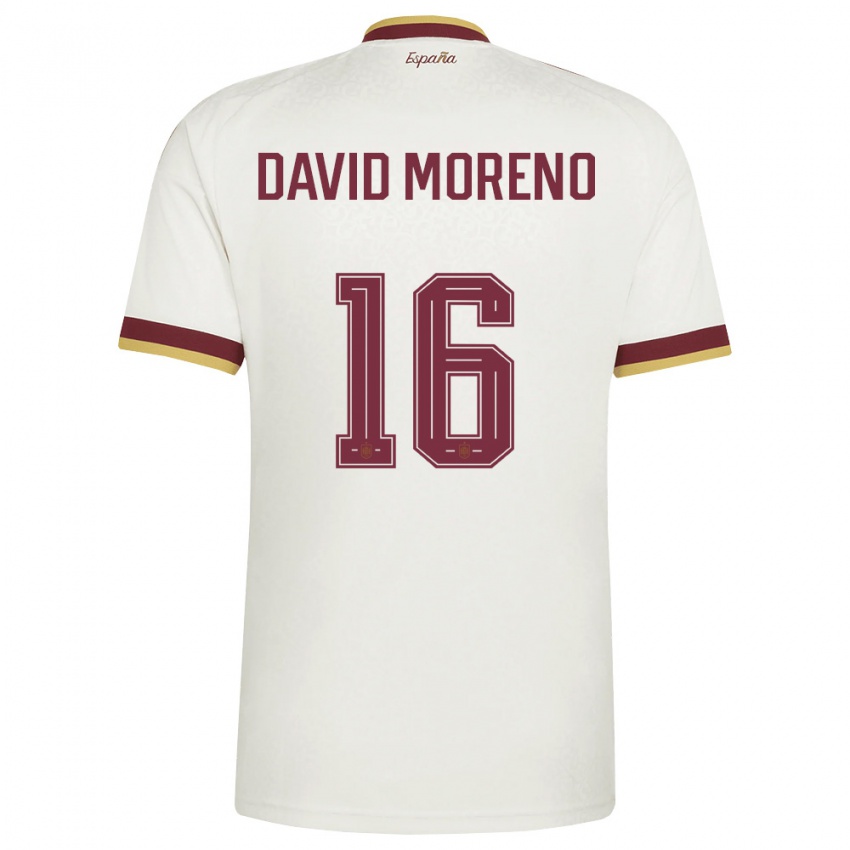 גברים ספרד אנטוניו דייוויד מורנו מורנו #16 שמנת בורדו הרחק ג'רזי 26-28 חולצה קצרה