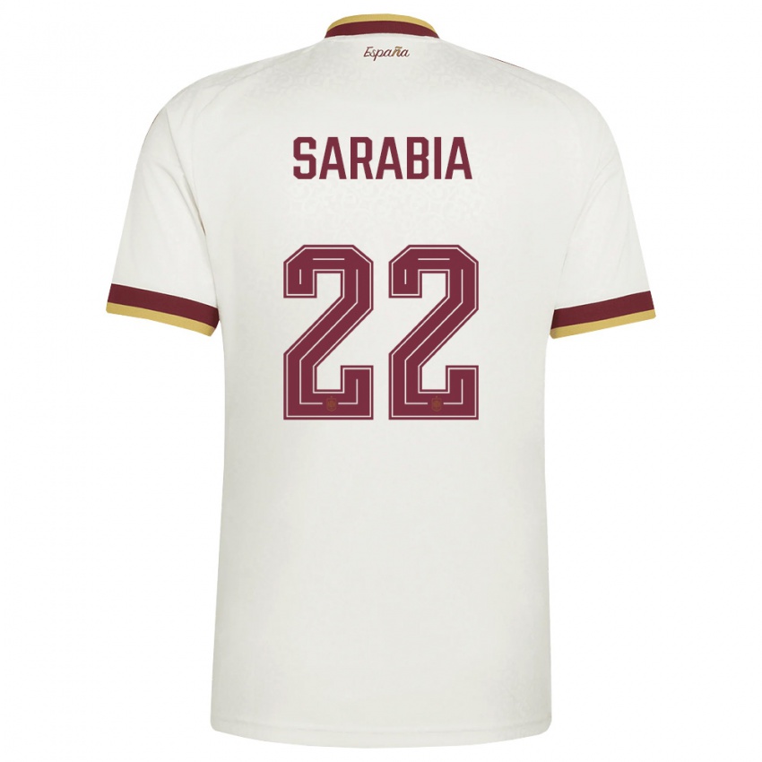 גברים ספרד פבלו סאראביה #22 שמנת בורדו הרחק ג'רזי 26-28 חולצה קצרה