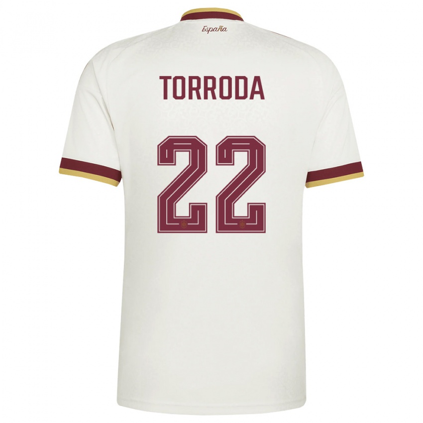 גברים ספרד אנה טורודה #22 שמנת בורדו הרחק ג'רזי 26-28 חולצה קצרה