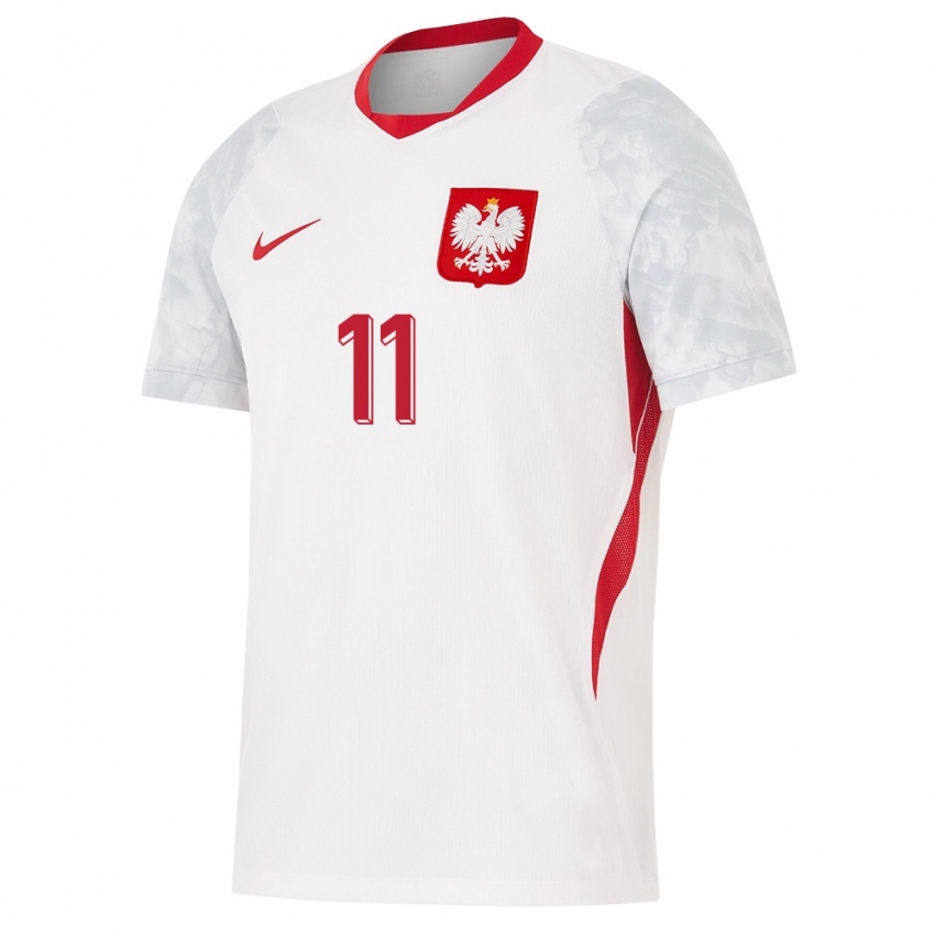 נשים פולין יאן פברסקי #11 לבן אדום אפור ג'רזי ביתית 26-28 חולצה קצרה